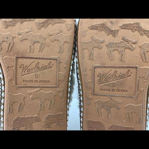 Woolrich size 8 M Moccasin Tan Slipon Wool women’s Slippers Shoes - Picture 10 of 13